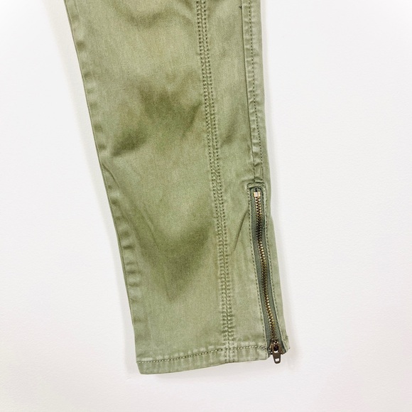 American Eagle Green Stretch Khaki Cargo Pants w/ Visible Button Fly - Picture 4 of 4